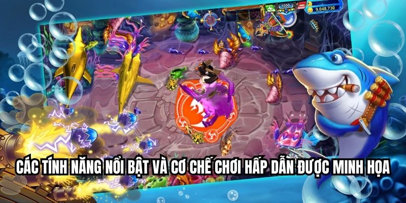 Các tính năng nổi bật và cơ chế chơi hấp dẫn được minh họa